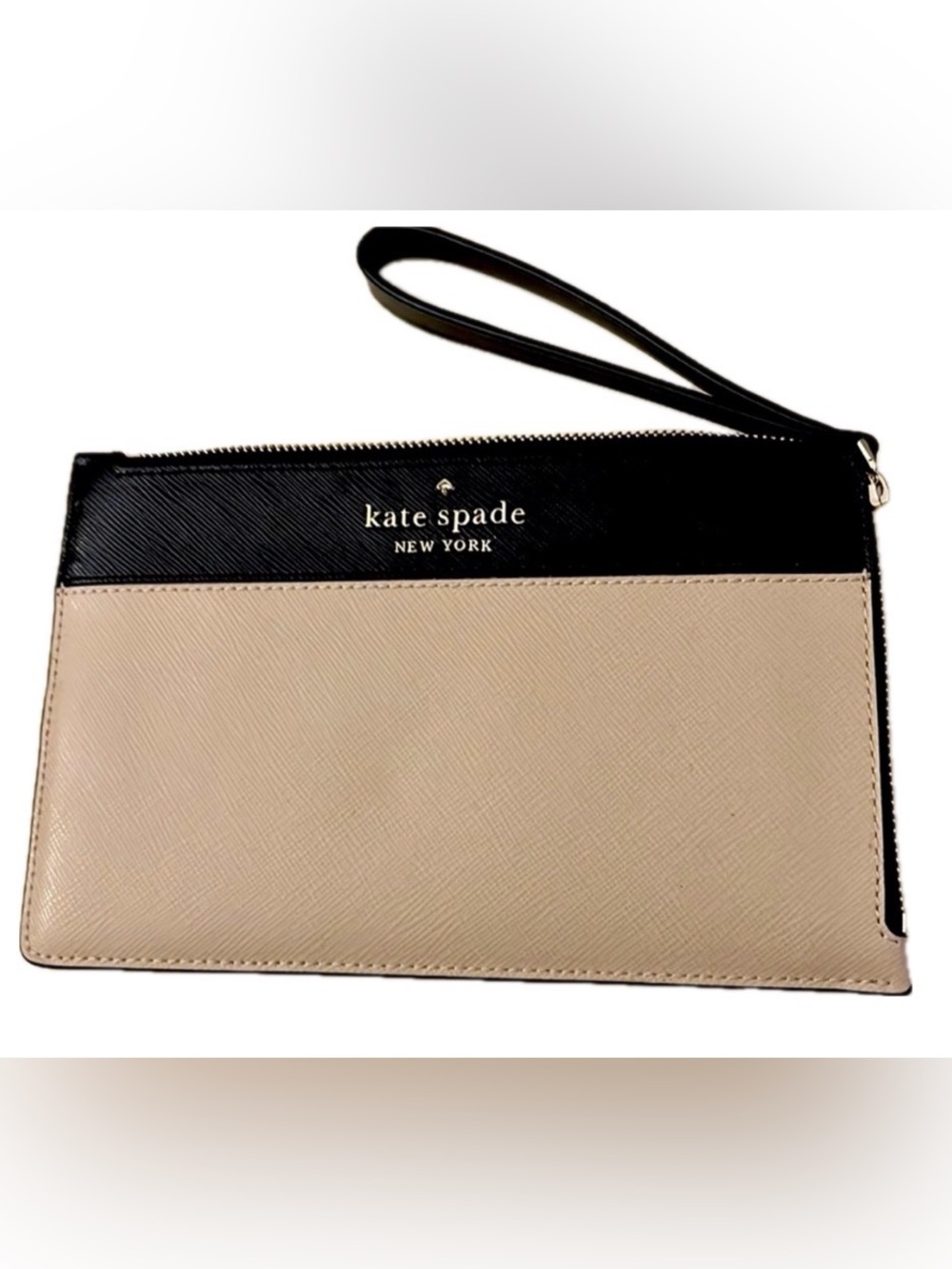 Kate Spade New York Colorblock Wristlet NWT Black/Beige